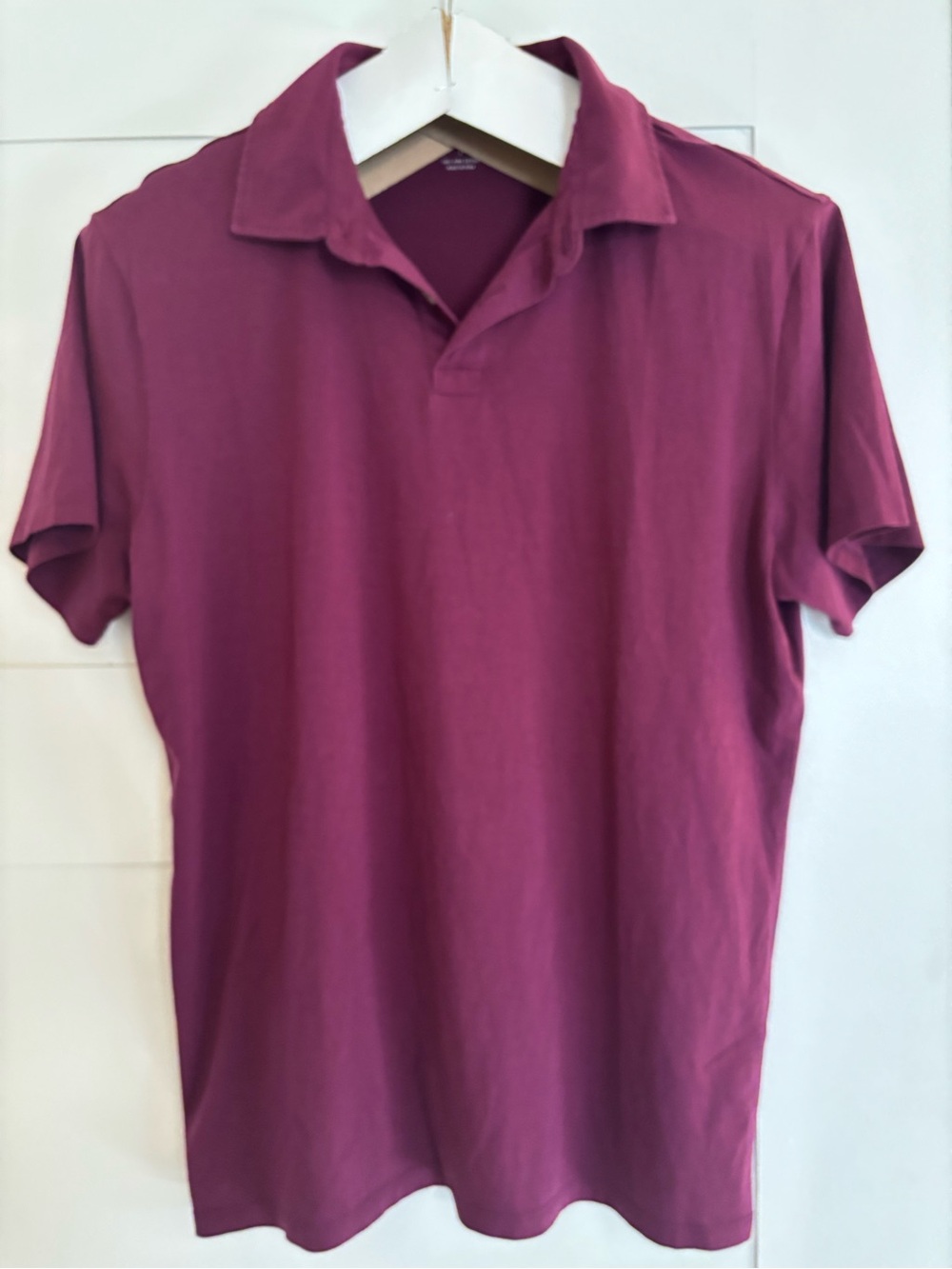 Men’s Bonobos 100% Pima cotton short sleeve purple polo, slim fit, large
